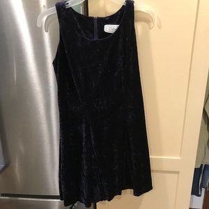 Deep Violet DBY Crushed Velvet Dress Vintage Tie Back Detail